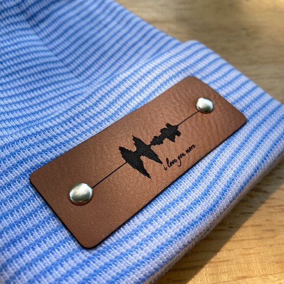 I Love You More Soundwave Newborn Baby Beanie - Blue - Premade - Picture 2 of 8